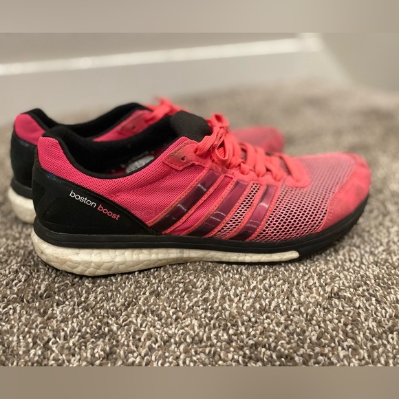 Adidas Adizero Boston Boost Running Shoes Hot Pink and Black - Picture 3 of 9